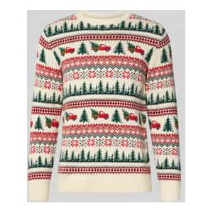 Lindbergh - Trui - Bruin - Kerstdesign - Lange Mouw