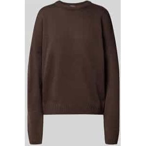 Oversized gebreide pullover met ribboorden