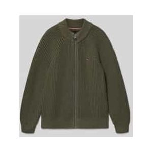 Regular fit gebreid jack van katoenmix