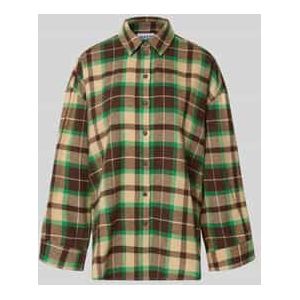 Relaxed fit overhemdblouse van katoenmix