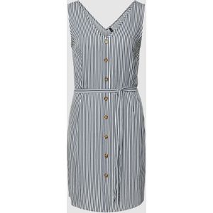 Mini-jurk van viscose met V-hals, model 'BUMPY'