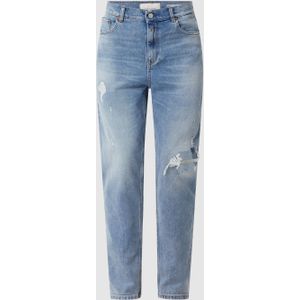 Tapered fit high waist jeans met stretch, model 'Kiley'