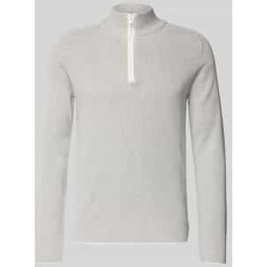 Gebreide pullover met geribde opstaande kraag, model 'FALCINO'