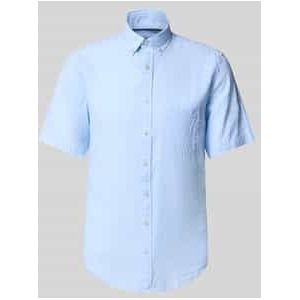 Regular fit vrijetijdsoverhemd van een mix van linnen en katoen