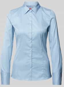 HUGO Womenswear - Slim-fit Blouse - Wit - Gemakkelijk te Strijken Popeline