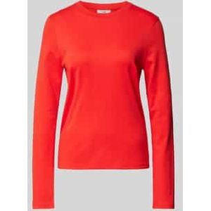 Shirt met lange mouwen en geribde ronde hals