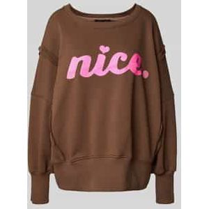 Sweatshirt met statementprint en ronde hals