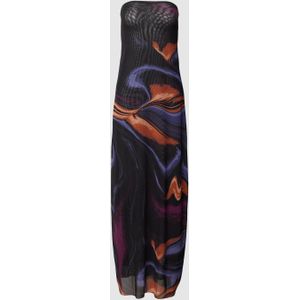 Strapless maxi-jurk met all-over motief