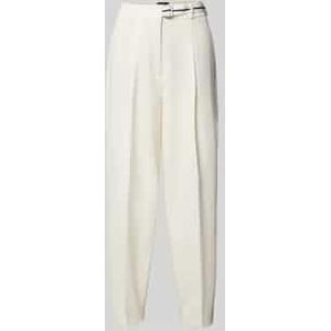 Loose fit bandplooibroek met verkort model, model 'ELAINE'