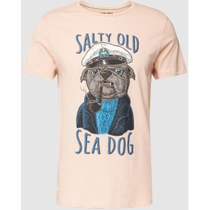 T-shirt met motief- en statementprint, model 'SEE DOG'