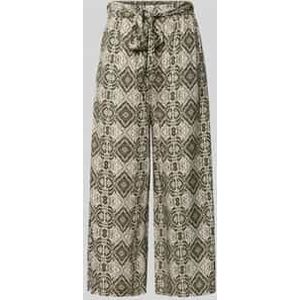 Wide leg stoffen broek met all-over print