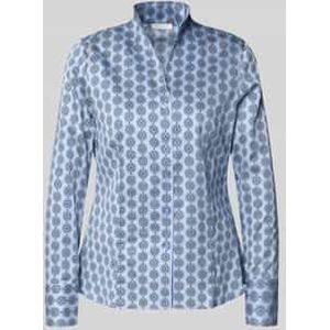 Slim fit blouse in all-over look met opstaande kraag