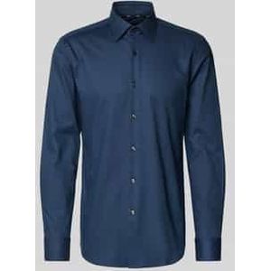 Slim fit zakelijk overhemd in tweekleurig twill, model 'HANK'