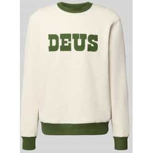 Sweatshirt met labelprint en ronde hals