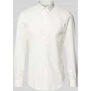 Slim fit zakelijk overhemd van twill