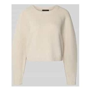 Oui - Boxy Raglan Pullover - Wit - Dames - Wolmix