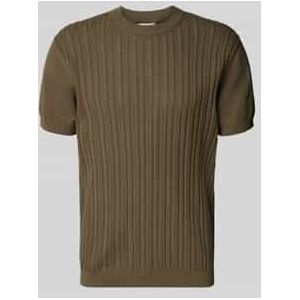 T-shirt in gebreide look met kabelpatroon