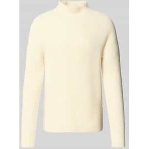 Gebreide pullover van een mix van scheerwol en alpaca met opstaande band