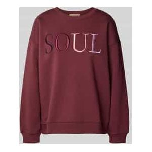 Smith&Soul - Sweatshirt - Ivoor - Aubergine - Rosa - Bordeaux