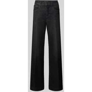 Wide fit jeans met viscose, model 'Palazzo'