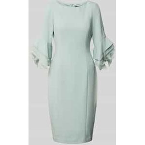 Knielange cocktailjurk met ronde hals