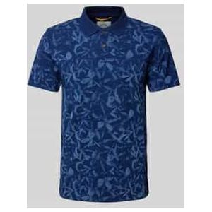 Slim fit poloshirt met bloemenmotief