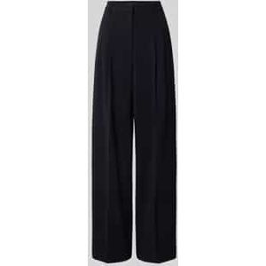 Wide leg stoffen broek met bandplooien, model 'ANNY'