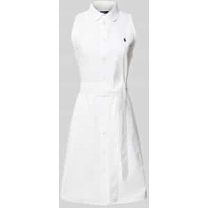 Knielange jurk met strikceintuur, model 'BLAR'