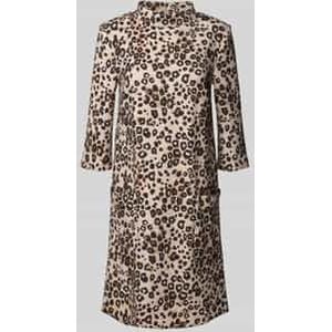 Knielange jurk met all-over dierenprint