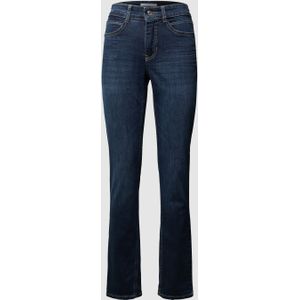 Straight fit jeans met labelpatch, model 'Angela'