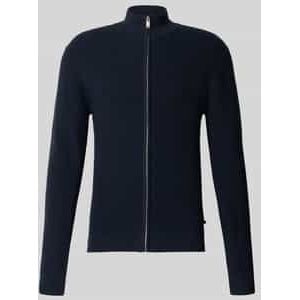 Slim fit gebreid jack met opstaande kraag, model 'Alagoon'