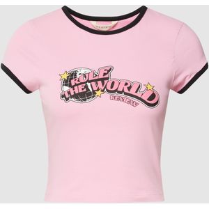 Kort T-shirt met statementprint