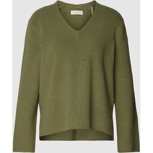 Gebreide pullover met afgeronde V-hals