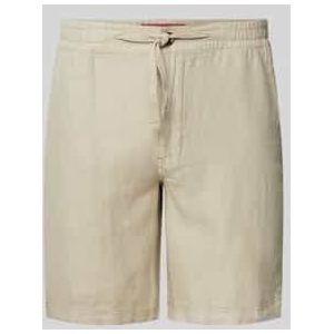 Regular fit korte linnen broek met tunnelkoord, model 'Merchant'