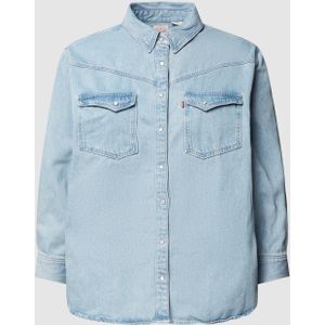 PLUS SIZE jeansoverhemd met labeldetails, model 'DORSEY'