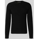 Regular fit gebreide pullover van katoenmix met wol, model 'LITUS'