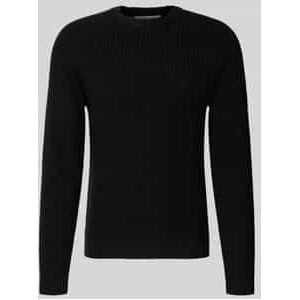 Regular fit gebreide pullover van katoenmix met wol, model 'LITUS'
