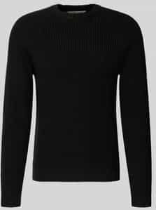 Regular fit gebreide pullover van katoenmix met wol, model 'LITUS'