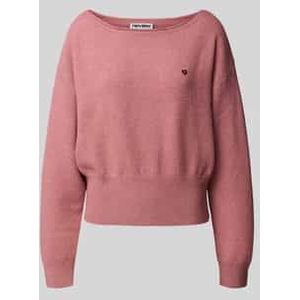 Oversized gebreide pullover met boothals