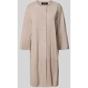 Marc Cain - Leren Damesjas - Regular Fit - Ronde Hals - Knoopsluiting