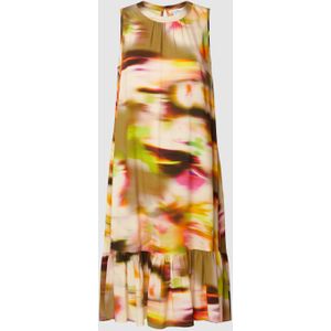 Knielange jurk van viscose met all-over motief, model 'Blurry'