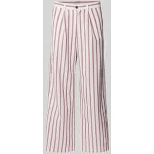 Wide leg stoffen broek met linnen