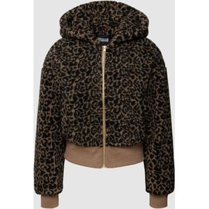 Oversized sherpa jacket met dierenprint
