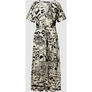 Midi-jurk met strikceintuur, model 'PAPIRO''