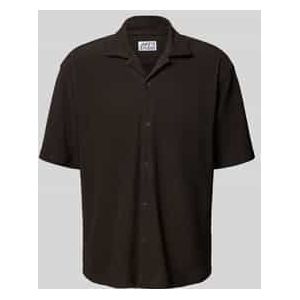 Relaxed fit overhemd met korte mouwen in riblook