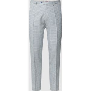 Slim fit chino met pied-de-poule-motief, model 'Paco'