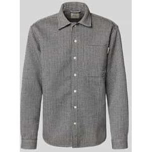 Regular fit overhemdjack met kentkraag en labeldetail, model 'Chen'