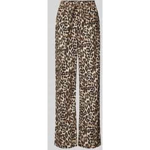 Flared stoffen broek met dierenprint, model 'Rita'