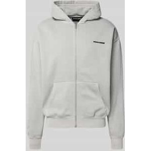 Oversized sweatjack met capuchon en logostitching