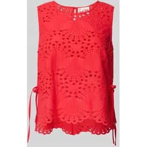 Regular fit blousetop met broderie anglaise